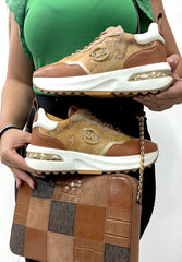 Sneakers Alviero Martini On The Road Cuoio -Bianco -Nero Z0605 300E