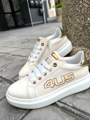 Sneakers 4US Paciotti Donna Bianco-Beige 42706