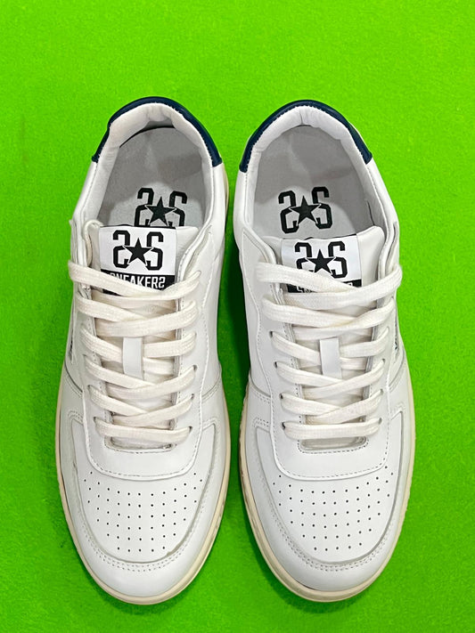 Sneakers 2STAR Uomo Pelle Bianco/Vari Riporti  2SU42