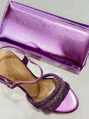 Sandalo Kharisma Donna Con Strass Viola-Nero-Oro 7607