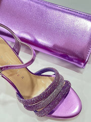 Sandalo Kharisma Donna Con Strass Viola-Nero-Oro 7607