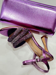 Sandalo Kharisma Donna Con Strass Viola-Nero-Oro 7607