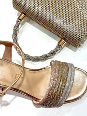 Sandalo Kharisma Donna Strass Oro-Nero 7499