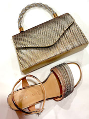 Sandalo Kharisma Donna Strass Oro-Nero 7499