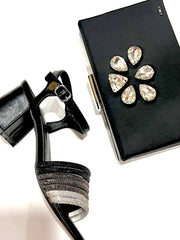 Sandalo Kharisma Donna Strass Oro-Nero 7499