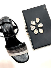 Sandalo Kharisma Donna Strass Oro-Nero 7499