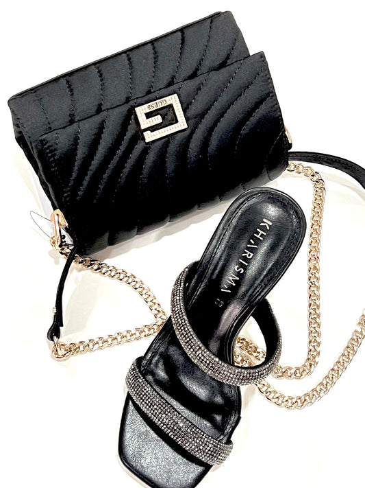 Sandalo Kharisma Donna Con Strass Nero 5543