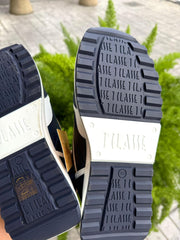 Geo Road Capri sneakers in eco nappa liscia Bianche/BLU U095 300B