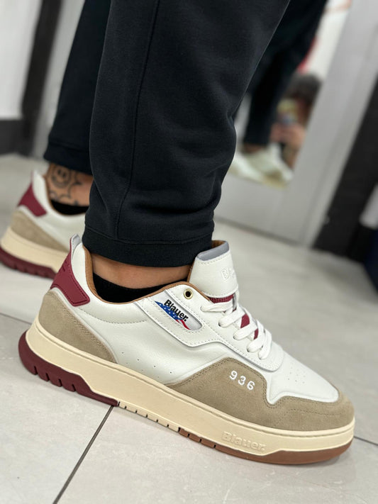 Sneakers Blauer Uomo Beige/Bourdeux F3HARPER08/LES  HARPER08