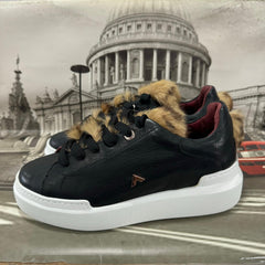 Sneakers Ed Parrish Donna Nero-Bianco teddy LALD-MA53