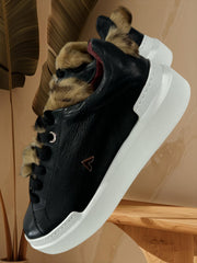 Sneakers Ed Parrish Donna Nero-Bianco teddy LALD-MA53