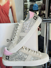 D.A.T.E. Sneaker Donna Hill Low Glitter Platinum