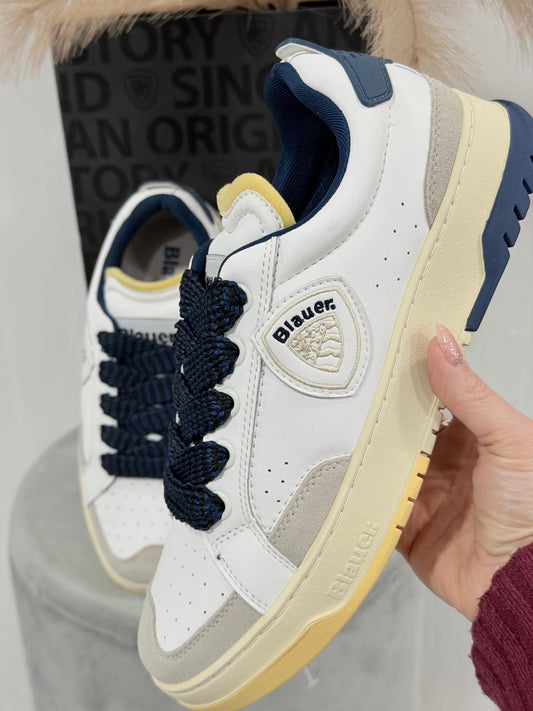 Sneakers Blauer Uomo Harper bianco-Verde SSHARPER11