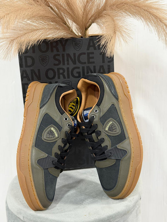 Sneakers Blauer Uomo Harpers09 Verde-Bianco F4HARPERS09