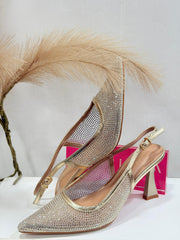 Decollete slingback rete strass Kharisma 2149