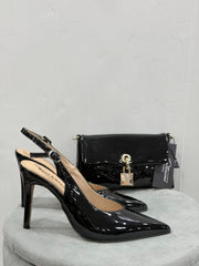 Slingback Donna Kiss Kriss Vernice Nero 7010
