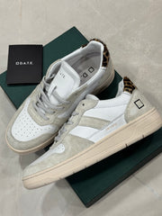 Sneakers D.a.t.e. Donna COURT 2.0 VINTAGE CALF WHITE-LEOPARD