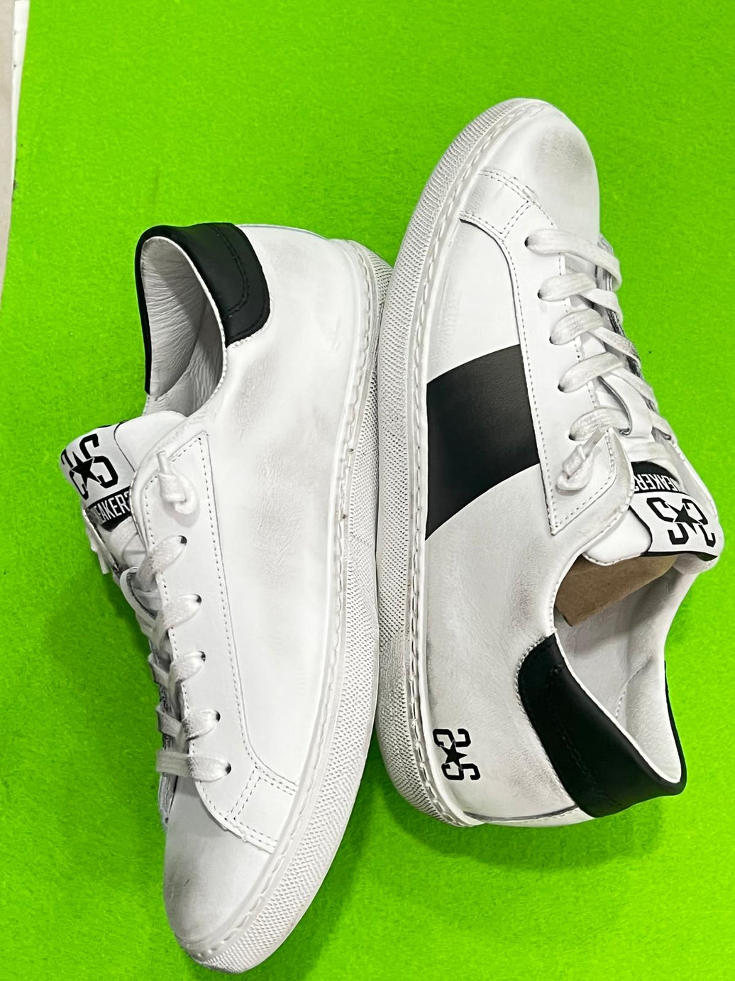 Sneakers 2STAR Uomo In Pelle Bianco/Verde - Bianco/Nero  2SU400