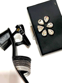 Sandalo Kharisma Donna Strass Oro-Nero 7499