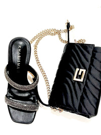 Sandalo Kharisma Donna Con Strass Nero 5543