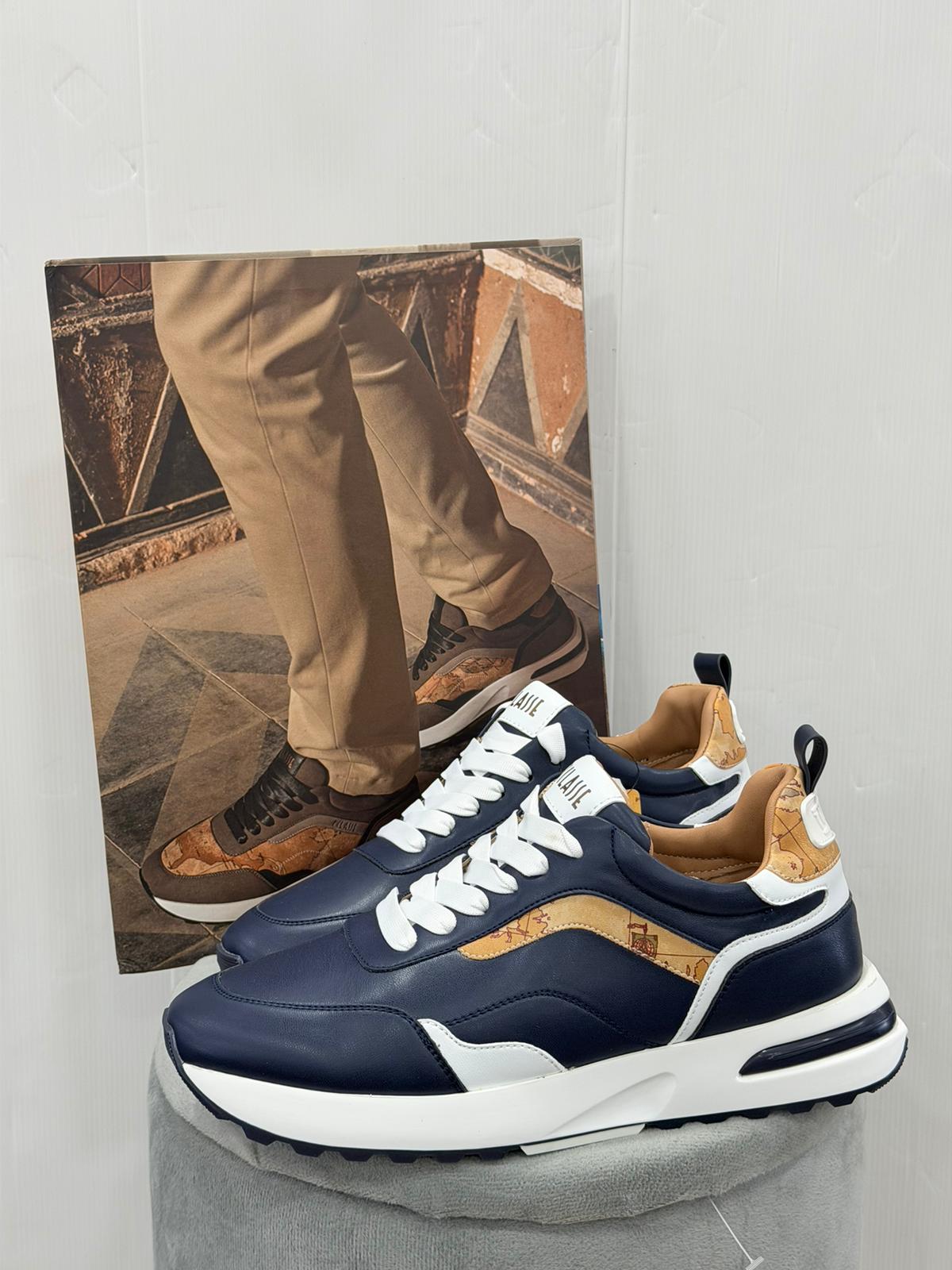Sneakers Alviero Martini Uomo Bianco/Blu Geo Road U095