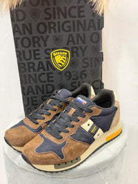Sneakers Blauer Uomo Queens01 Verde-Marrone f4queens01