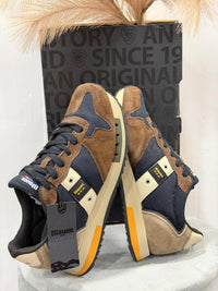 Sneakers Blauer Uomo Queens01 Verde-Marrone f4queens01
