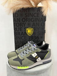 Sneakers Blauer Uomo Queens01 Verde-Marrone f4queens01