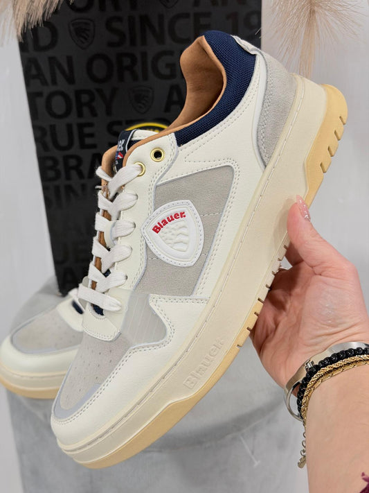 Sneakers Blauer Uomo Harpers09 Verde-Bianco F4HARPERS09