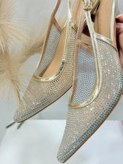 Decollete slingback rete strass Kharisma  2149