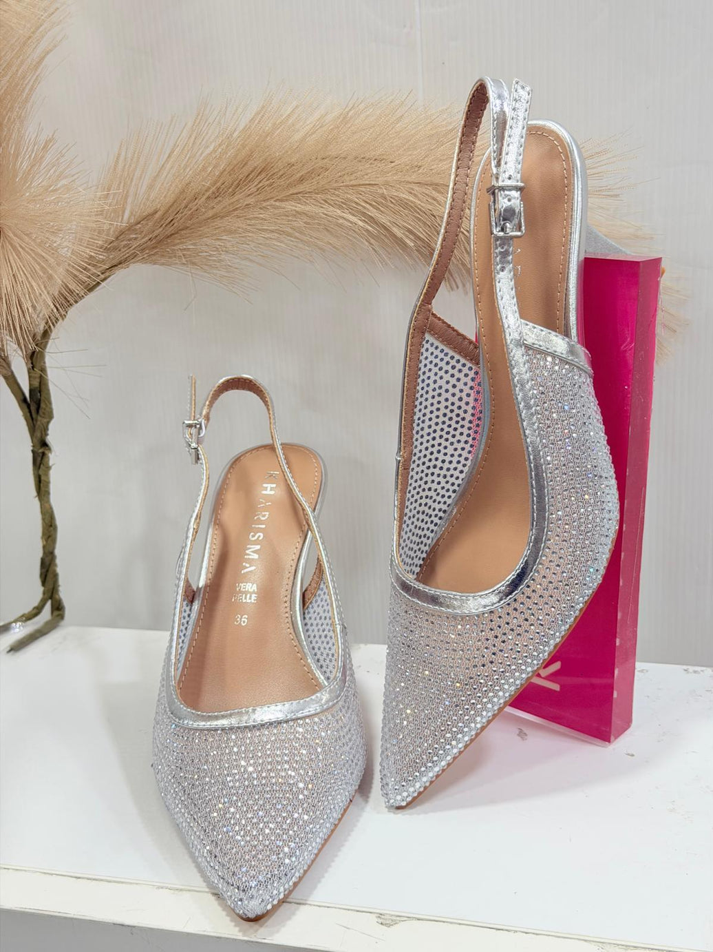 Decollete slingback rete strass Kharisma  2149