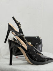 Slingback Donna Kiss Kriss Vernice Nero 7010
