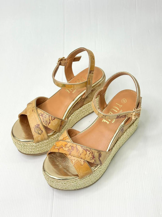 Sandali Alviero Martini Donna stampa Geo Classic con zeppa in corda Z 0805 820B