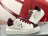 Sneakers Ed Parrish Donna Glitter Bianco/rosa- Bianco/Nero-Bianco/Bourdeux CKLD-SQ