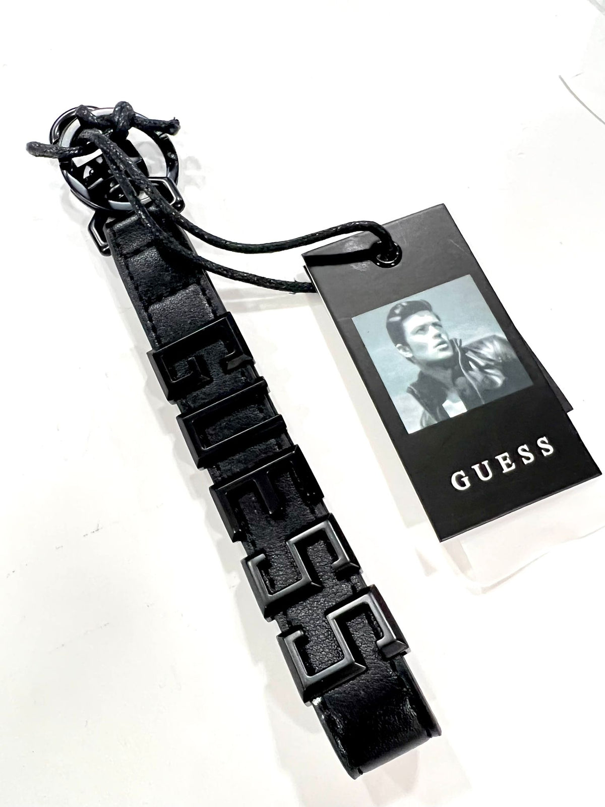 Portachiave Guess Uomo Logo Nero -Cuoio RMLE